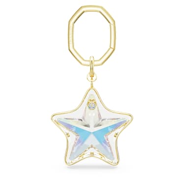 手袋墜飾, 混合式切割, 星星, 白色, 鍍金色色調 - Swarovski, 5763027