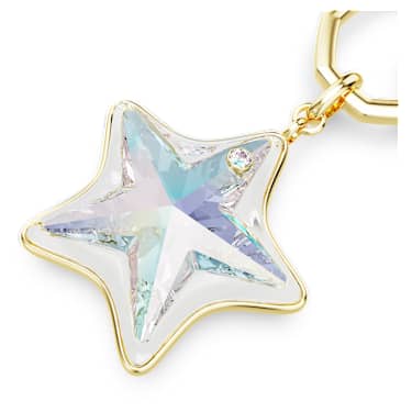 Zawieszka do torebki, Szlify różnorodne, Gwiazda, Biały, Powłoka w odcieniu złota - Swarovski, 5763027