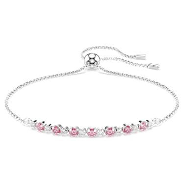 Matrix Armband, Rundschliff, Rosa, Rhodiniert - Swarovski, 5763042