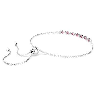 Bransoletka Matrix, Szlif okrągły, Różowa, Powłoka z rodu - Swarovski, 5763042