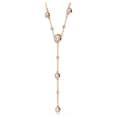 Collana a Y Imber, Taglio Round, Bianco, Finitura oro rosa 18K - Swarovski, 5763813