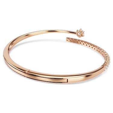 Matrix Armband, Rundslipad, Vit, 18K roséguldsfinish - Swarovski, 5763819