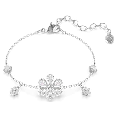 Idyllia Bileklik, Karışık kesimler, Kar tanesi, Beyaz, Rodyum kaplama - Swarovski, 5764146