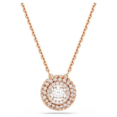 Přívěsek Sublima, Kulatý výbrus, Bílá, Povrchová úprava z 18k růžového zlata - Swarovski, 5764190