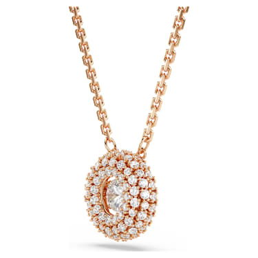 Obesek Sublima, Okrogli rez, Bel, V videzu rožnatega zlata 18K - Swarovski, 5764190
