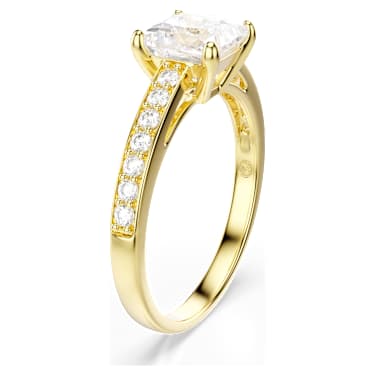 Attract Yüzük, Kare kesim, Pavé, Beyaz, 18k altın rengi yüzey - Swarovski, 5764193