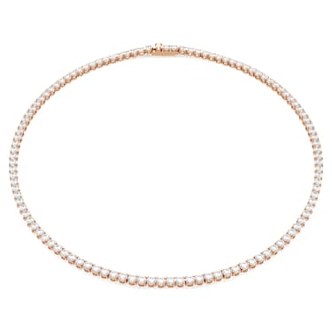 Collar Tennis Matrix, Talla redonda, Blanco, Acabado en oro rosa de 18 quilates - Swarovski, 5764194