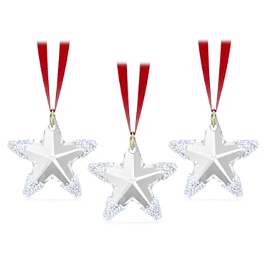 Exclusive Kış Yıldızı Süsü Seti, 3’lü, Beyaz - Swarovski, 5764755