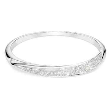 Swarovski Classica bangle, Round cut, White, Sterling silver - Swarovski, 5764808