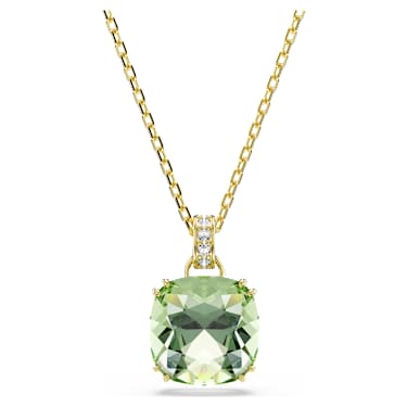 Millenia Hänge, Kuddslipad, Grön, 18K guldfinish - Swarovski, 5764821