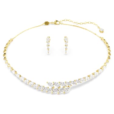 Mesmera 套裝, 套裝 (2)，欖尖形切割, 白色, 18K 金飾面 - Swarovski, 5764868
