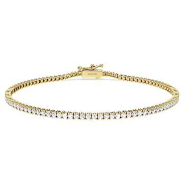 Bransoletka Tennis Eternity, Diamenty laboratoryjne 1,5 karata, Kształt okrągły, Biała, 18K żółte złoto - Swarovski, 5764884