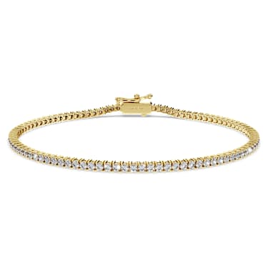 Eternity Tennis 手鏈, 總重 1.5 克拉培育鑽石, 圓形, 白色, 18K 金（黃色) - Swarovski, 5764886