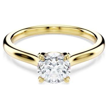 Eternity solitaire ring, Lab-grown diamonds 1.0 ct tw, Round shape, 18K yellow gold - Swarovski, 5764896