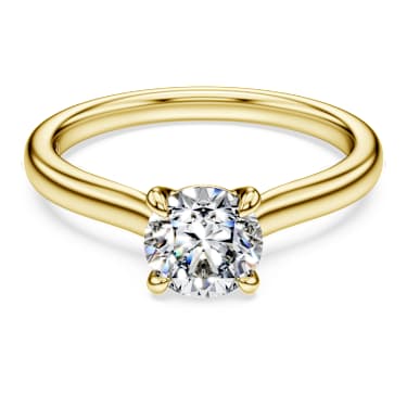 Eternity solitaire ring, Lab-grown diamonds 1.0 ct tw, Round shape, 18K yellow gold - Swarovski, 5764896