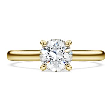Eternity solitaire ring, Lab-grown diamonds 1.0 ct tw, Round shape, 18K yellow gold - Swarovski, 5764896