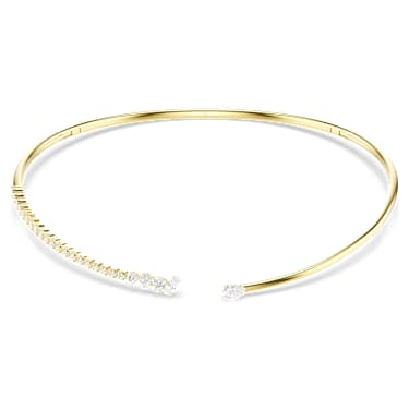 Mesmera choker, Mixed cuts, White, 18K gold finish - Swarovski, 5765175
