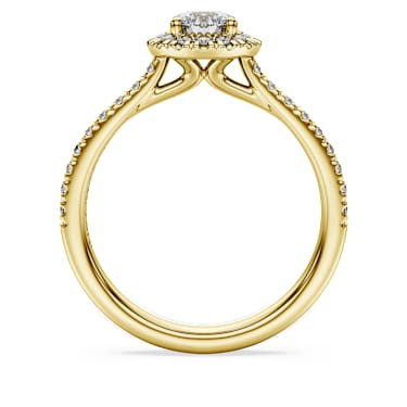 Eternity halo solitaire-ring, Laboratorium-diamanten 0,8 ct tw, Ronde vorm, 18K geelgoud - Swarovski, 5765423