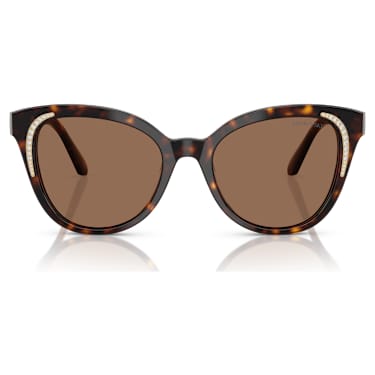 Sunglasses, Butterfly shape, SK6031, Brown - Swarovski, 5765722