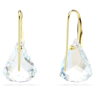 Lunar Drop-Ohrhänger, Oval-Schliff, Weiß, 18K goldbeschichtet - Swarovski, 5766798