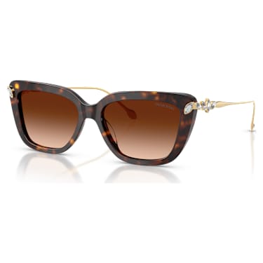 Sunglasses, Cat-eye shape, SK6065, Havana - Swarovski, 5767678
