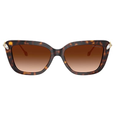 Sunglasses, Cat-eye shape, SK6065, Havana - Swarovski, 5767678