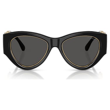 Okulary przeciwsłoneczne, Kształt pilotek, SK6072, Czarne - Swarovski, 5767697