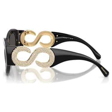 Okulary przeciwsłoneczne, Kształt pilotek, SK6072, Czarne - Swarovski, 5767697