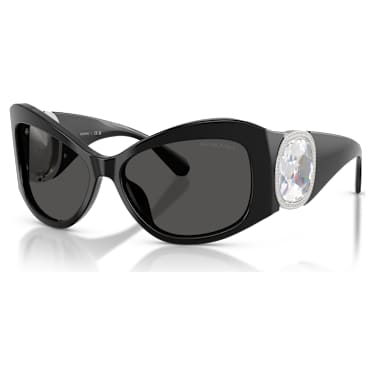 Okulary przeciwsłoneczne, Kształt motyla, SK6074, Czarne - Swarovski, 5767699