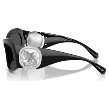 Okulary przeciwsłoneczne, Kształt motyla, SK6074, Czarne - Swarovski, 5767699