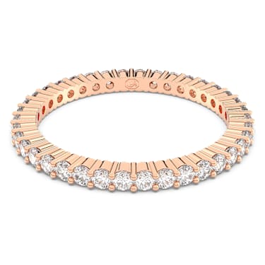 Matrix Vittore 戒指, 圆形切割, 白色, 玫瑰金色饰面 - Swarovski, 5771273