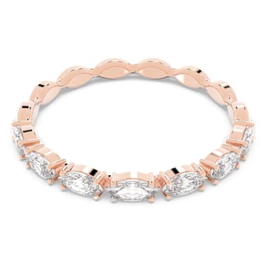 Matrix Vittore 戒指, 榄尖形切割, 白色, 玫瑰金色饰面 - Swarovski, 5771276