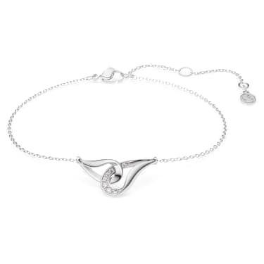 Swarovski Classica Armband, Rundschliff, Ineinandergreifend, Weiß, Sterlingsilber - Swarovski, 5778023