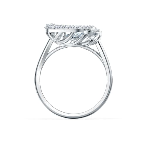 Dancing Swan Ring White Rhodium Plated Swarovski Com