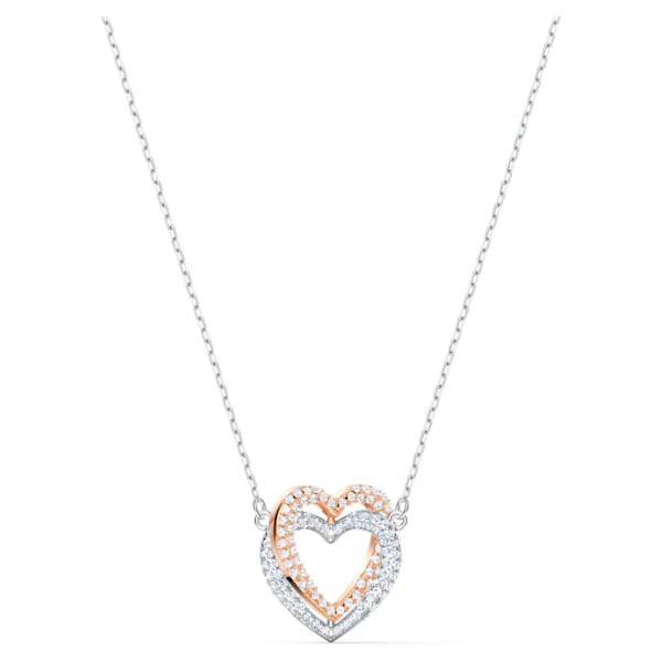 Swarovski Infinity Double Heart 項鏈, 白色, 多種金屬潤飾 - Swarovski, 5518868