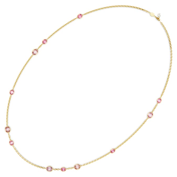 collana imber taglio ottagonale lunga rosa placcato color oro swarovski 5682533