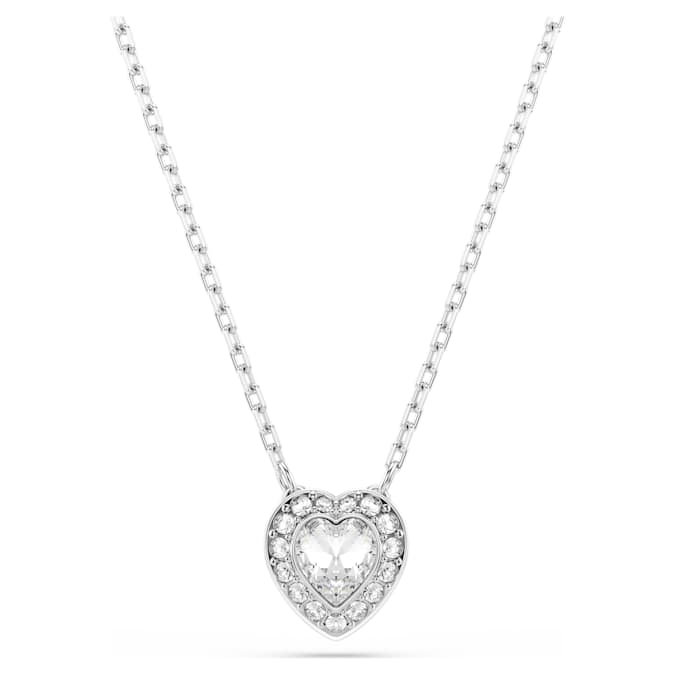 Ariana Grande x Swarovski pendant - Mixed cuts, Heart, White, Rhodium plated