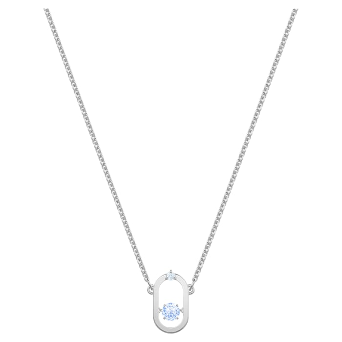 Sparkling Dance Necklace, Blue, Rhodium plated - Swarovski, 5479118