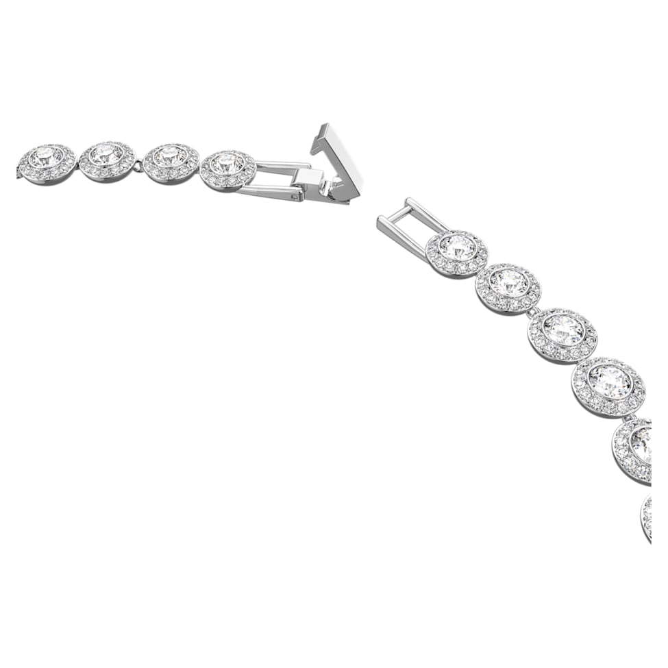 Angelic necklace, Round cut, White, Rhodium plated by SWAROVSKI