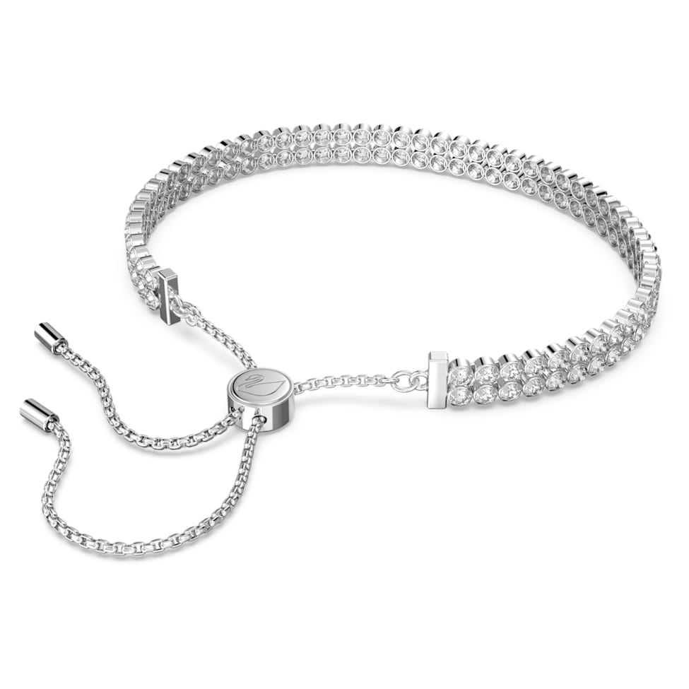 Subtle bracelet, Round cut, White