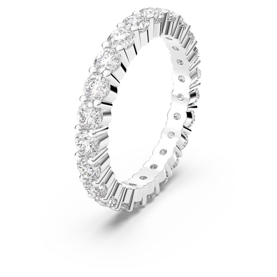 Vittore XL ring, Round cut, White, Rhodium plated by SWAROVSKI