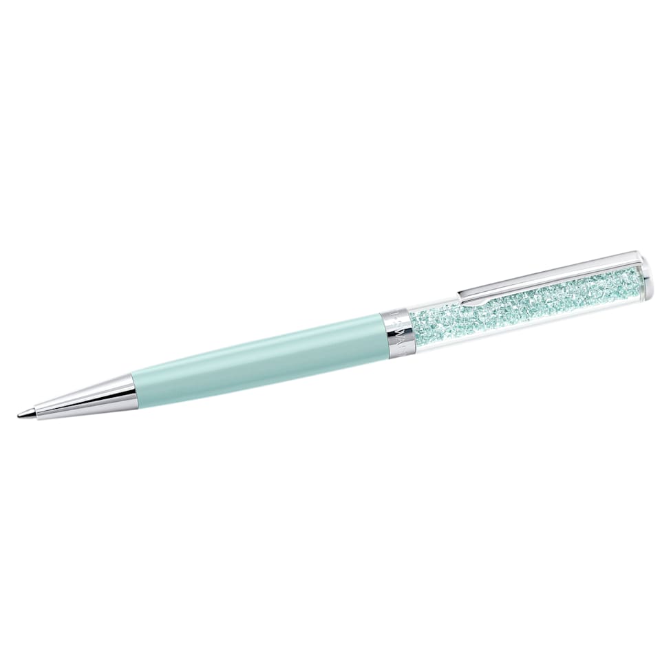 Crystalline ballpoint pen, Green, Green lacquered, chrome plated by SWAROVSKI