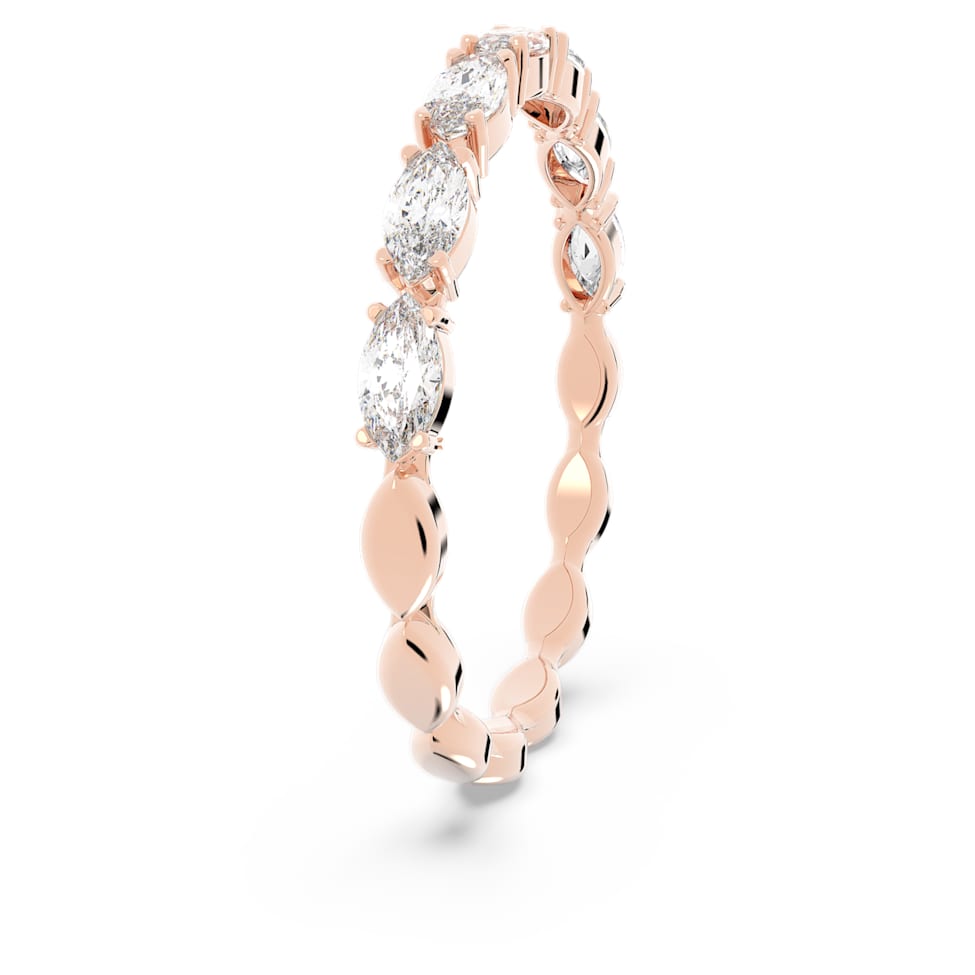 Vittore ring, Marquise cut, White, Rose gold-tone plated by SWAROVSKI