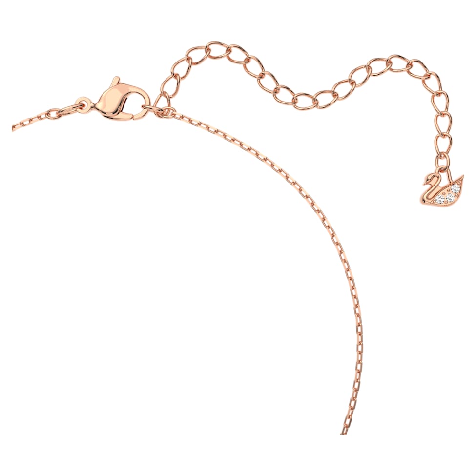 Stone necklace, Intertwined circles, White, Rose gold-tone plated by SWAROVSKI