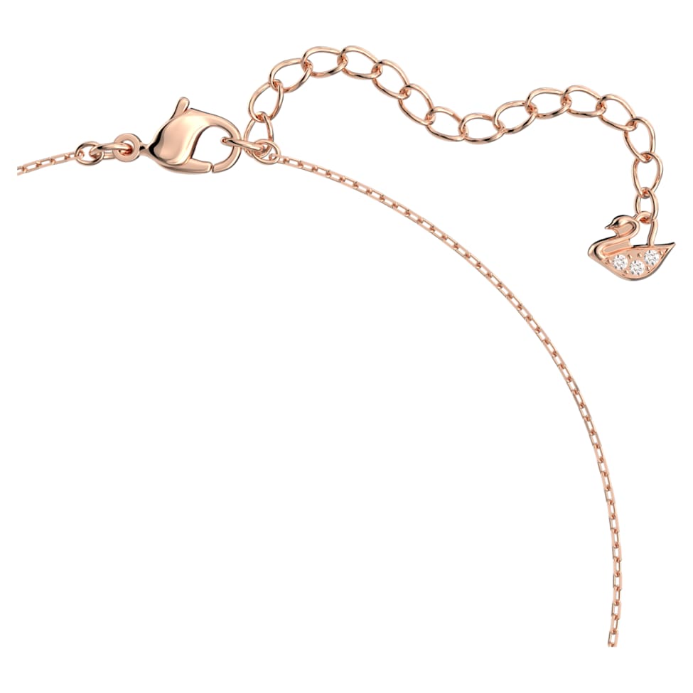 Attract necklace, Square cut, White, Rose gold-tone plated by SWAROVSKI