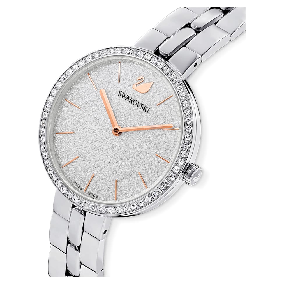Cosmopolitan watch, Swiss Made, Metal bracelet, Silver Tone, Stainless steel by SWAROVSKI