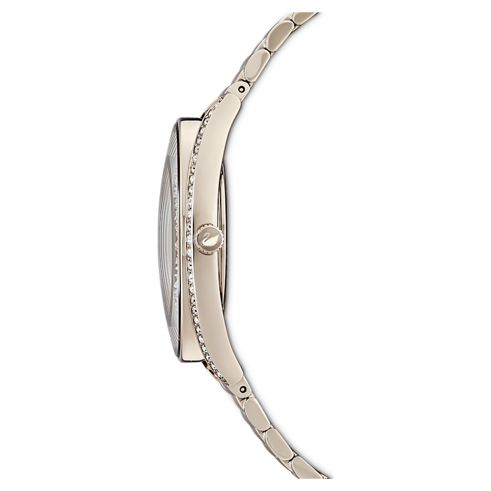 Swarovski Crystalline Aura watch, Swiss Made, Metal bracelet, Gold 