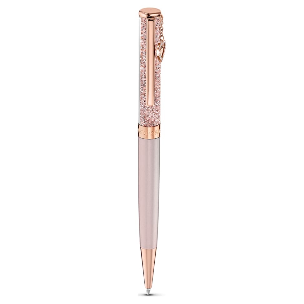 Crystalline ballpoint pen, Heart, Rose gold tone, Pink lacquered, rose gold-tone plated by SWAROVSKI