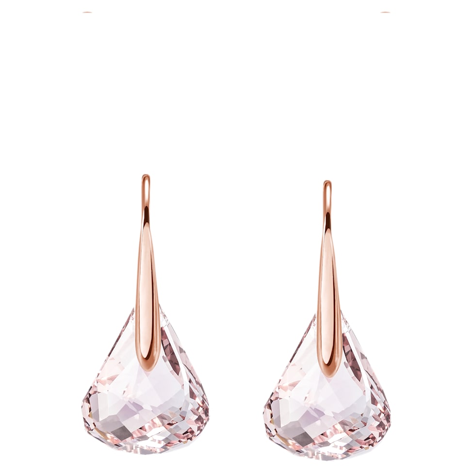 Lunar drop earrings, Pink, Rose gold-tone plated by SWAROVSKI