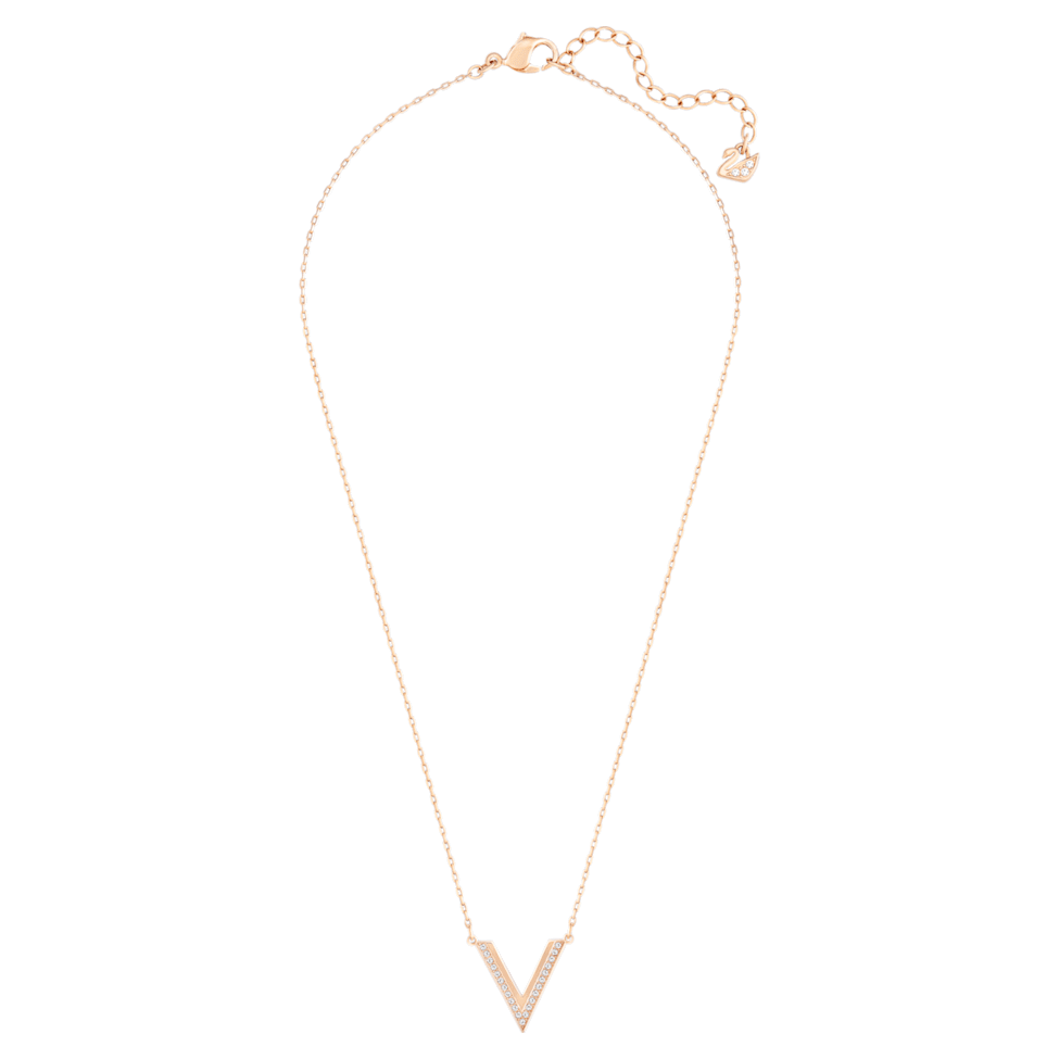 Delta necklace, White, Rose gold-tone plated by SWAROVSKI
